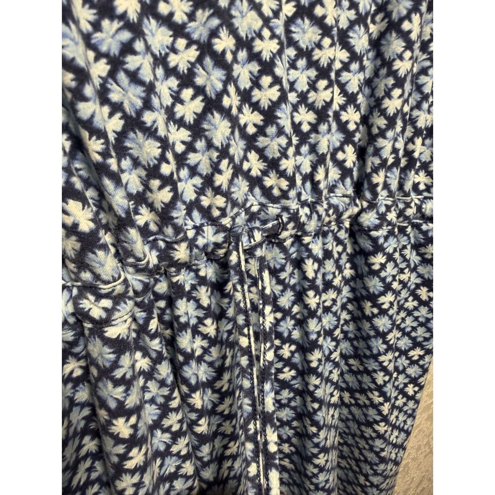 Lands' End Geo Clover Print Knee Length Dress M 10-12 Drawstring Waist Pockets - Picture 5 of 13
